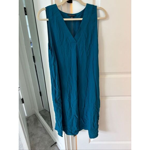 Eileen Fisher Silk Georgette Crepe Pleated Dress, small $365 F32 - Picture 2 of 8